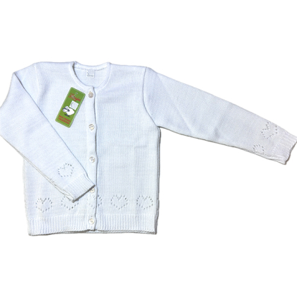 Sweter dziewczęcy wizytowy LUSJA -BIAŁY