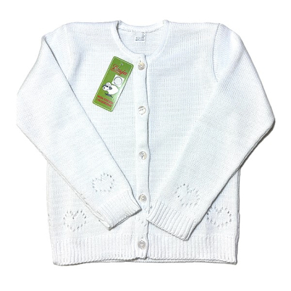 Sweter dziewczęcy wizytowy LUSJA -BIAŁY
