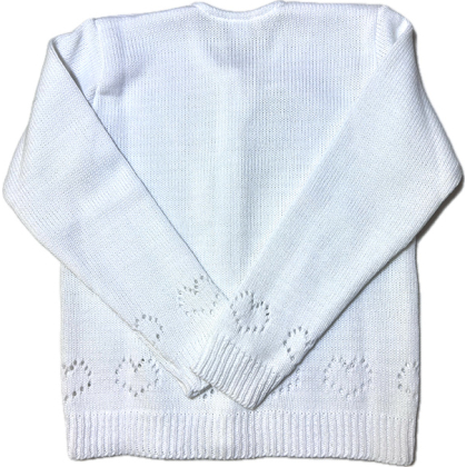 Sweter dziewczęcy wizytowy LUSJA -BIAŁY